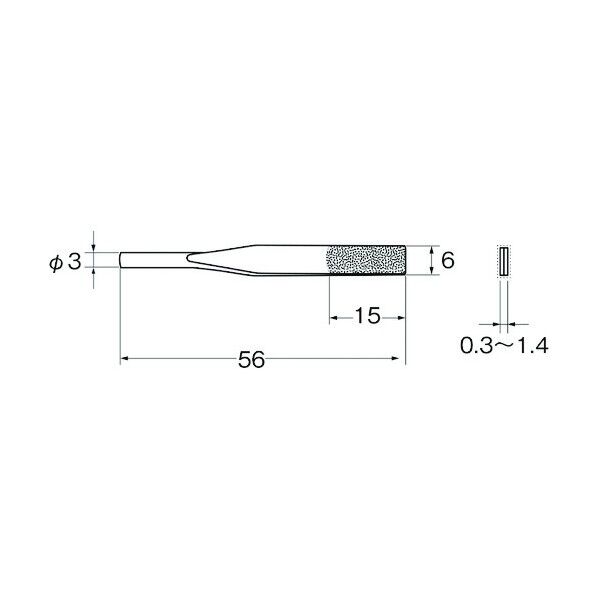 電着ダイヤモンドヤスリQ2182 Q2182 1本