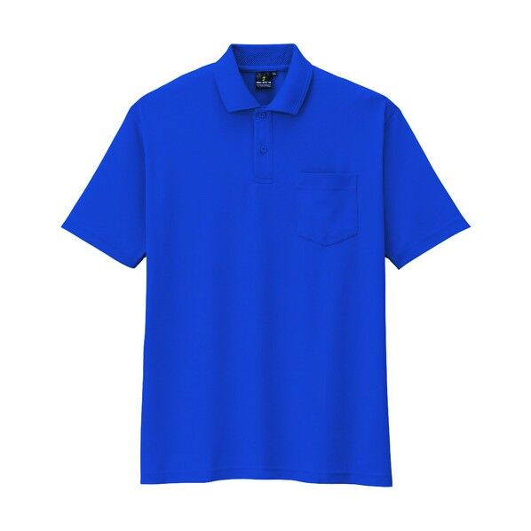 制電・防透・消臭半袖ポロシャツ 6ブルー L AS-257-6-L 1点