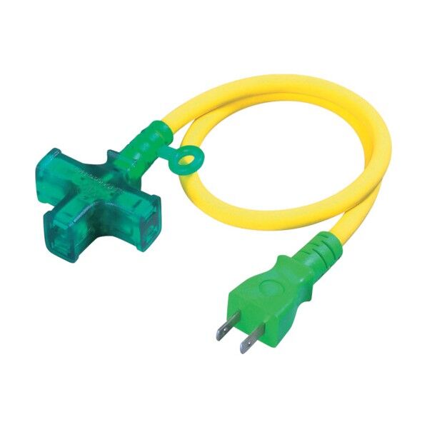 ショートタップ・延長コード ほたるコンセント (3個口)