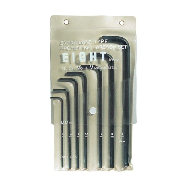 六角棒スパナエキストラロングビニールポーチ入7本セット3~10mm