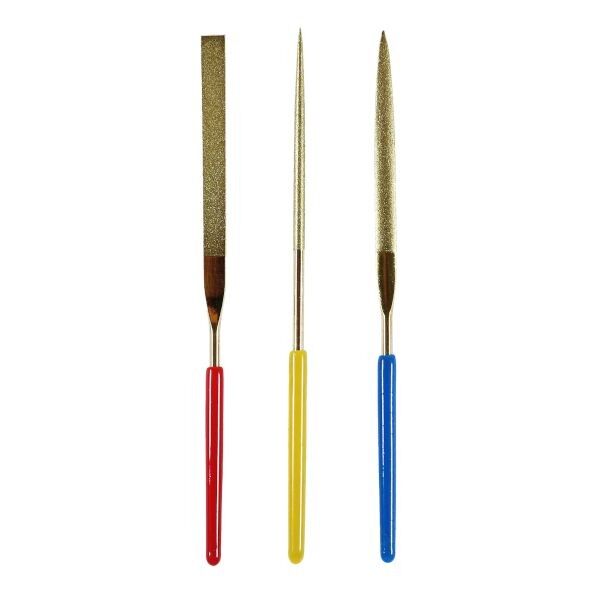 精密ダイヤヤスリセット 3本組(平・半丸・丸) 15cm×7cm×0.7cm IDF-21 3本