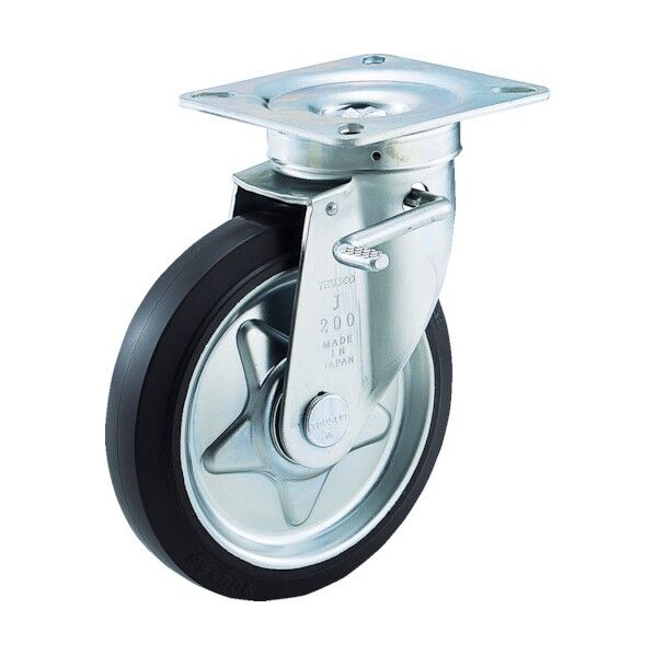 αプレス製ゴムキャスター 自在ダブルストッパー付