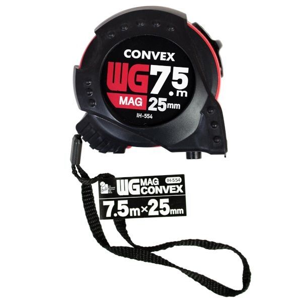 WG コンベックス 25mm×7.5m マグネット付 テープ巾25ミリ、長さ7.5M IH-554 1個