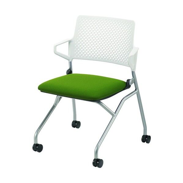 ミーティングチェアFM-345 WS グラスグリーン 6-113-1007 1点