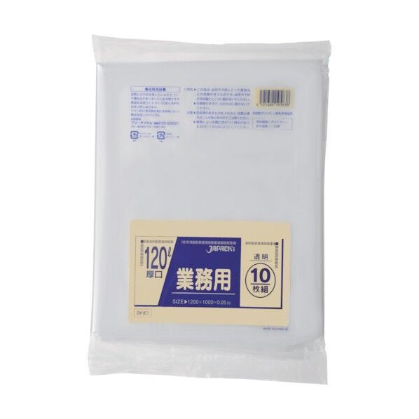 ジャパックス ダストカート120L 透明 特厚 DK83 1点
