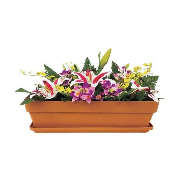 造花プランター 茶 ゆり 935-221 1点