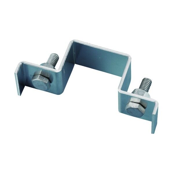 緑十字 平リブ用取付金具 角型ポール/片面表示用 適合ポール径:50×50mm アルミ製