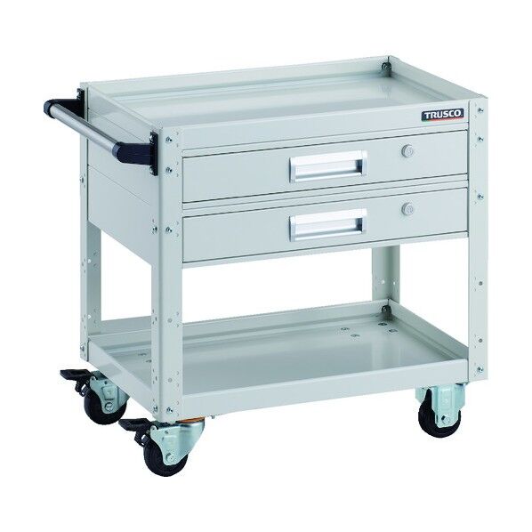 イーグルワゴン 600X400XH600 引出2段付 ホワイト EGW-662V2-W 1点