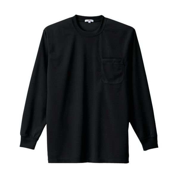 吸汗速乾(クールコンフォート)長袖Tシャツ(ポケット付)(男女兼用) 010ブラック 4L 10575 1