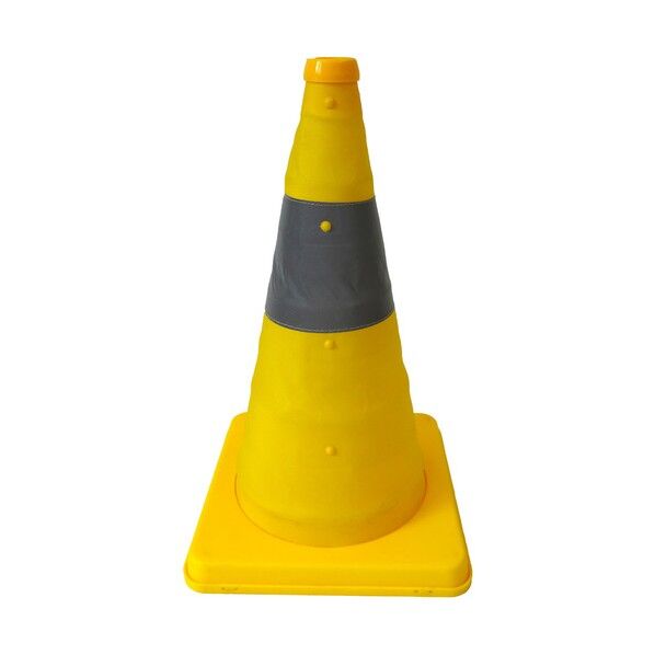 伸縮式三角コーン 41cm イエロー 8201027 1点