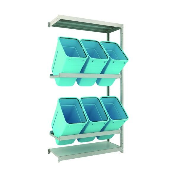 ゴミ箱ラック M1.5型 H2100XW1160XD445 2段 RBK-70 6個付 連結