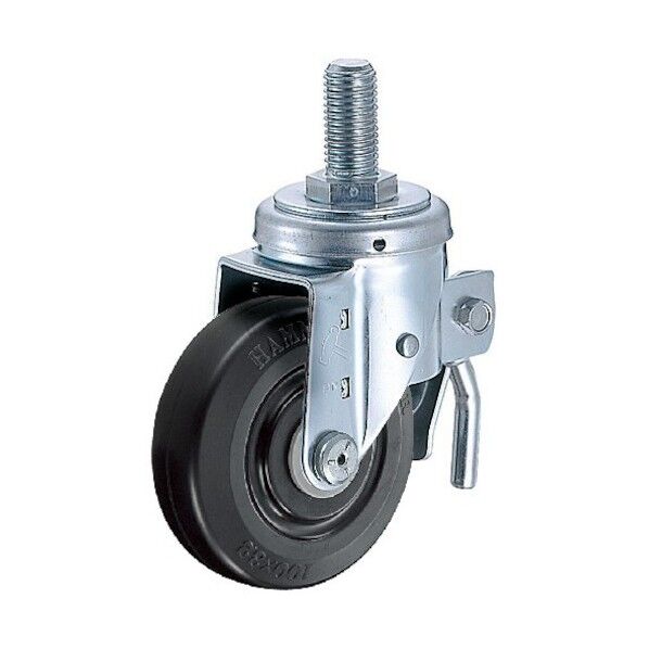 ねじ込みトータルロックキャスター ゴム車