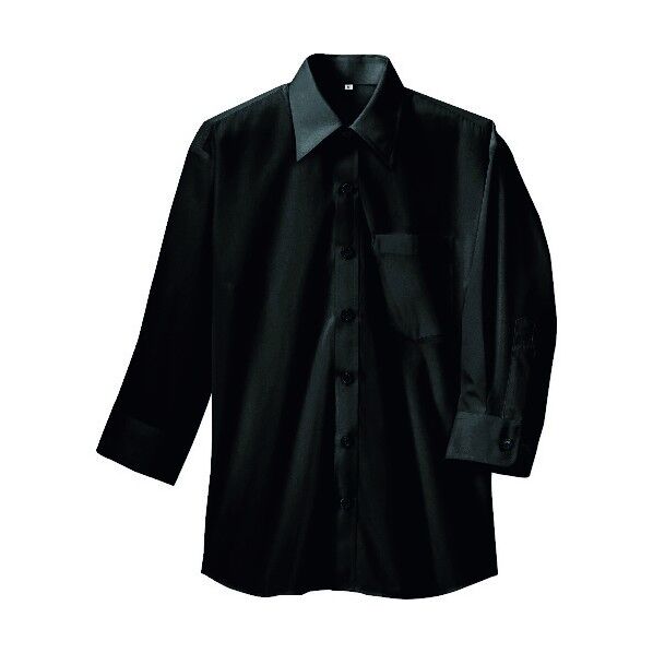 七分袖シャツ(男女兼用) 010ブラック S 8022 1