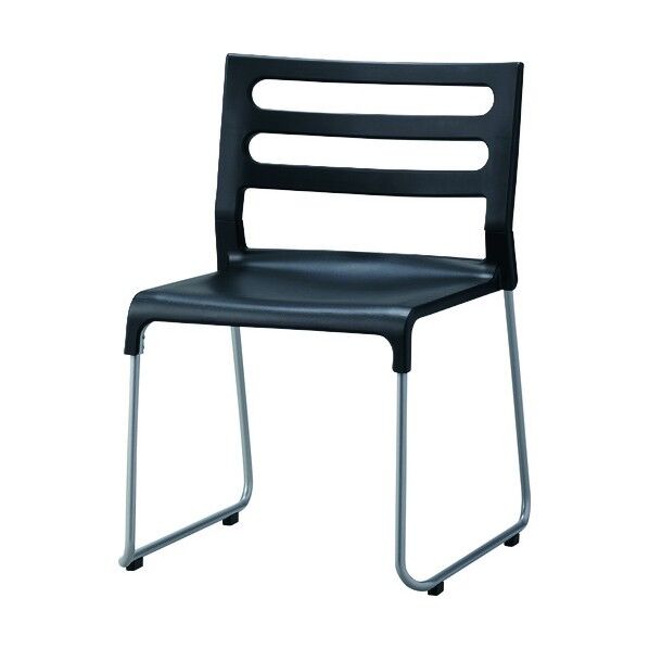 軽量スタッキングチェア ブラック アルミパイプ 座パッドなし 2.9kg TKMC-BK