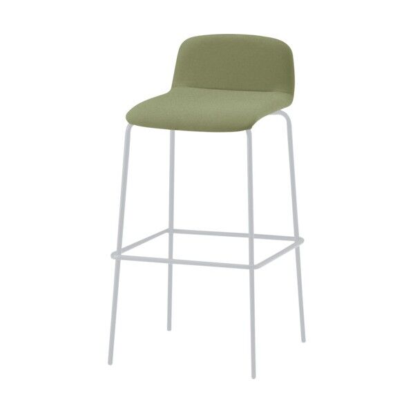 ノットワークハイチェア張りぐるみ 脚ホワイト・布地アボカドグリーン KLL-133C1-W9L8 1点