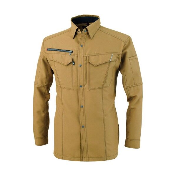 長袖シャツ キャメル 7Lサイズ A-8078-24-7L 1点