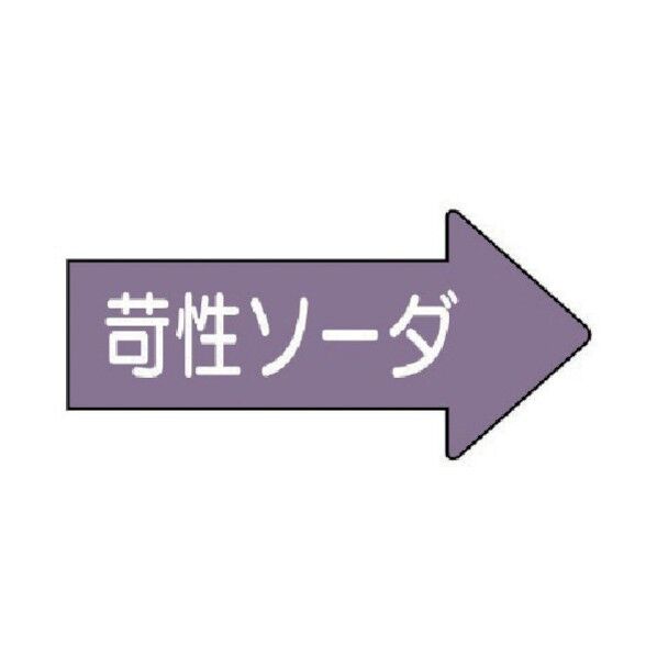 配管ステッカー 右方向表示 苛性ソーダ