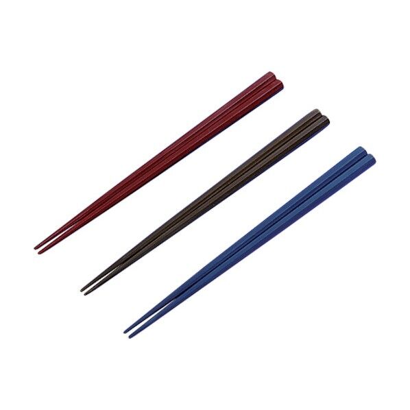 蝶プラ工業 江戸八角箸 22.0cm(バラ)レッド 211868 1組
