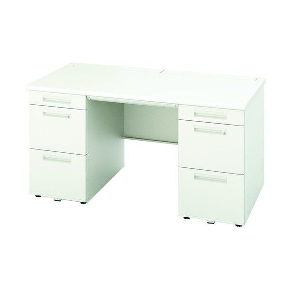 両袖デスク ロングレール仕様 XEHH147HH-WH 1点