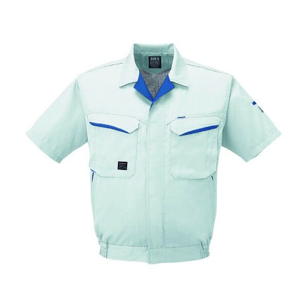 夏 半袖ブルゾン シルバー色 LLサイズ WA10480-6-LL 1点