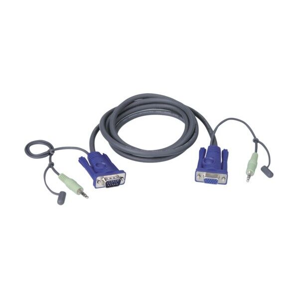 ATEN VGA延長ケーブル/オス-メス/ステレオオーディオプラグ付き/1.8m 2L-2402A 1