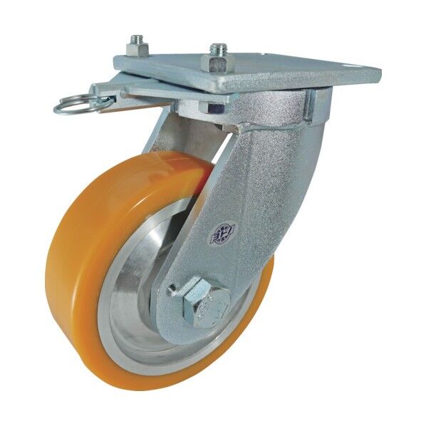 超重量用高硬度ウレタン自在車旋回ロック付