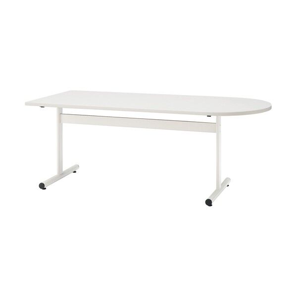 ミーティングテーブル TT-TW 半楕円型 1800×750 ホワイト TT-TW1875U-WH 1点