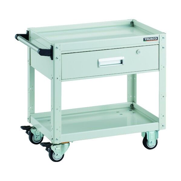 イーグルワゴン 600X400 深型1段引出付 ウレタン車輪 ホワイト EGW-662YU-W 1点