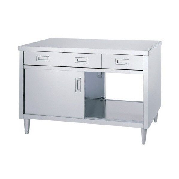 ステンレス保管庫両面引出付ステンレス戸仕様 間口1800×奥行900×高さ800 EDW-18090 1点