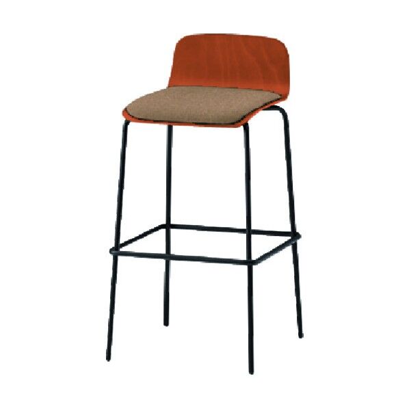 ノットワークハイチェア座パッド付 背座ラスティックビーチM・脚サテンブラック・布地サンドイエロー KLL-123C-TTY3 1点