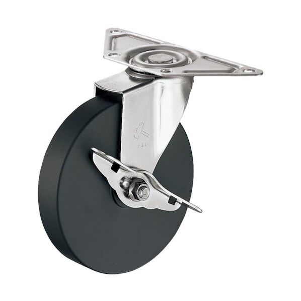 オールステンレスコーナーＥ型自在ＳＰ付ＭＣナイロン車１００ｍｍ 215E-MC100H0428 1