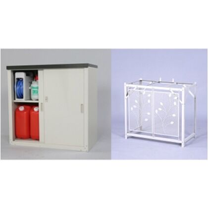 収納庫・エアコンカバーセット ライトグレー HS-92&AC-78MM 1セット