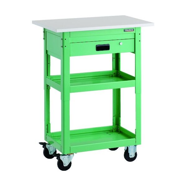 ツールワゴン ドルフィン 高さ調節式 天板付 750X500 1段引出 YG DLWS-A963TV-YG 1点