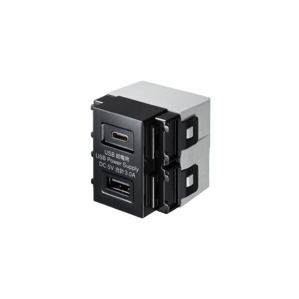 サンワサプライ 埋込USB給電用コンセント TYPEC搭載 TAP-KJUSB1C1BK 1点