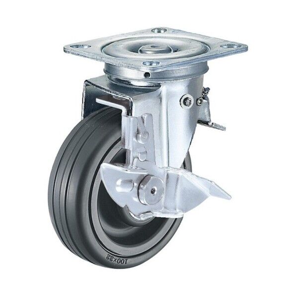 Sシリーズ方向規制自在SP付ゴム車100mm 平戸車 413F0SCHR100 1個