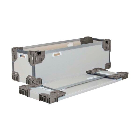 テクセルハイブリッド折りたたみコンテナー 637433 長尺折り畳みコンテナRS-SMグレー/グレー1090×365×250 TERSSMGYGY1090X365X250 1点