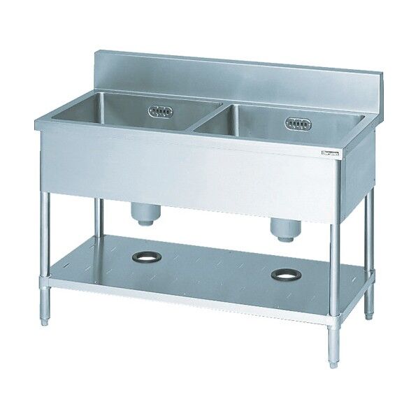 二槽シンク1300×750×800(ホース付) BS2-137 1点