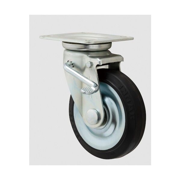 中荷重用キャスター 左ストッパー・旋回金具付 Φ150 GR-150WJSL 1点