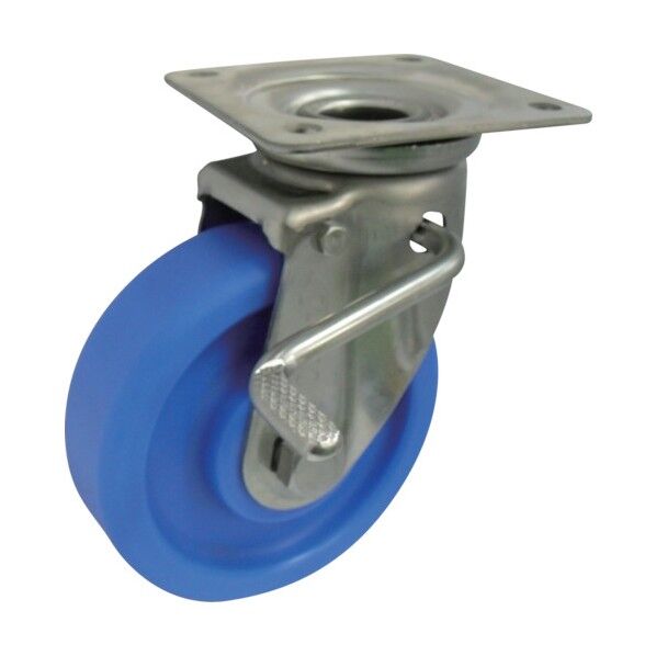 MCナイロン車輪(ベアリング無) ステンレス製自在金具ストッパー付