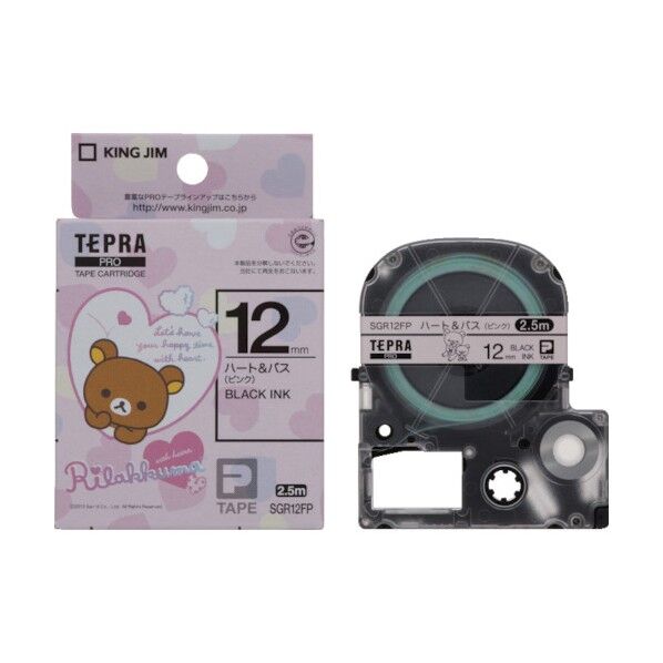 キングジム テプラPROテ-プハ-トピンク/黒文字 SGR12FP 1個