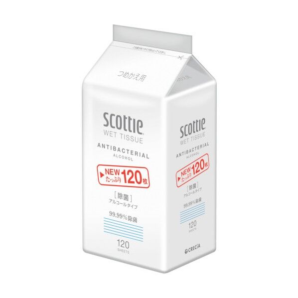 クレシア スコッティ ウェットティシュー除菌 アルコールタイプ 120枚詰替え用 77017 120枚...