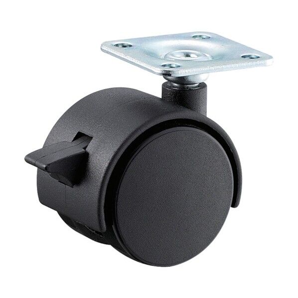 双輪キャスタープレートタイプ ストッパー付