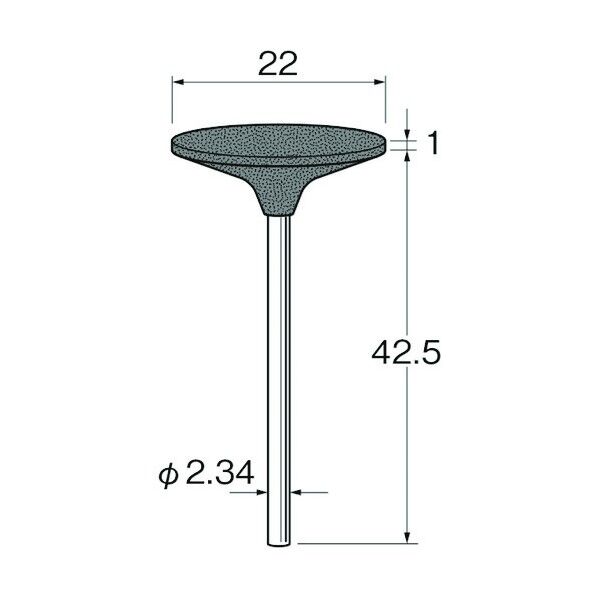 軸付シリコンゴム砥石外径(mm):22粒度(#):180 R1161 5本