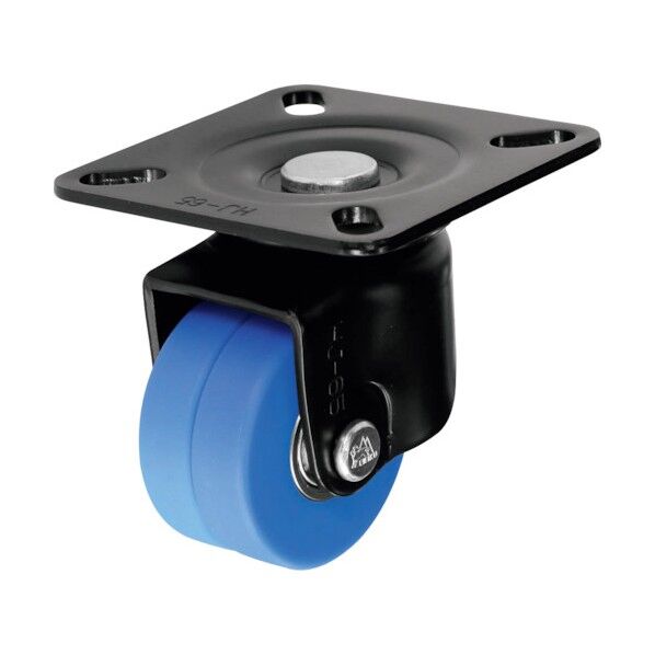 低床重荷重用双輪キャスター 65径 自在 MC車輪 焼付ブラック
