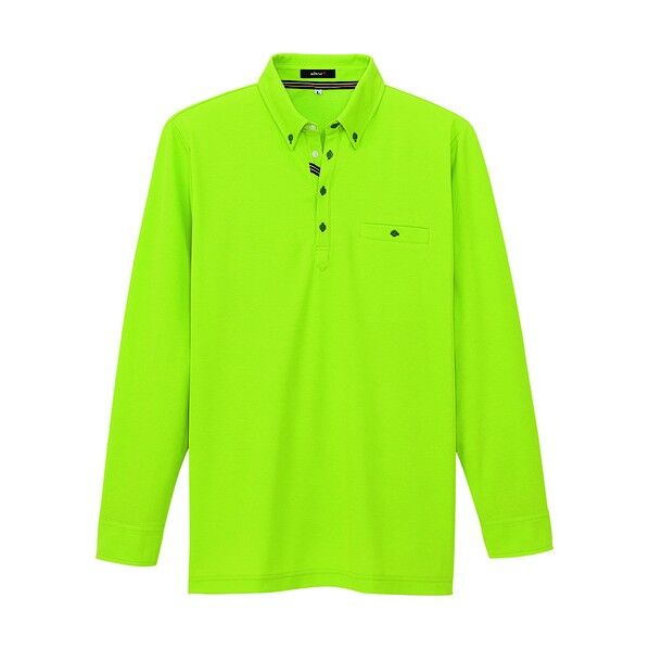 部屋干しボタンダウン長袖ポロシャツ(男女兼用) 016ライム LL 7665 1