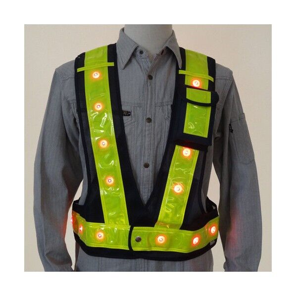 LEDベスト 黄 フリーサイズ 3011000 1枚