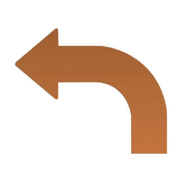 矢印テープ左橙（１０枚組）ペットフィルム５０幅用（０．１６厚） 862-15L 1