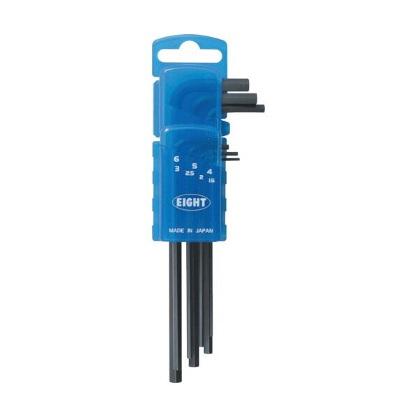 六角棒スパナセミロングドアホルダー7本セット1.5~6mm 008-156D 7本
