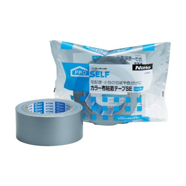 ニトムズ カラー布粘着テープSEシルバーグレー シルバーグレー 幅50mm✕長さ25m✕厚み0.19mm J5447 1個