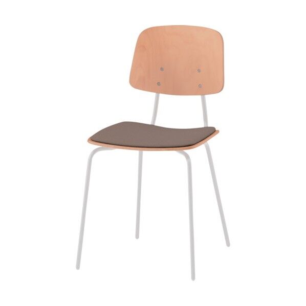 ノットワーク背座セパレートチェア座パッド付 背座ラスティックビーチL・脚ホワイト・布地アンバー KLL-121C-GHK2 1点